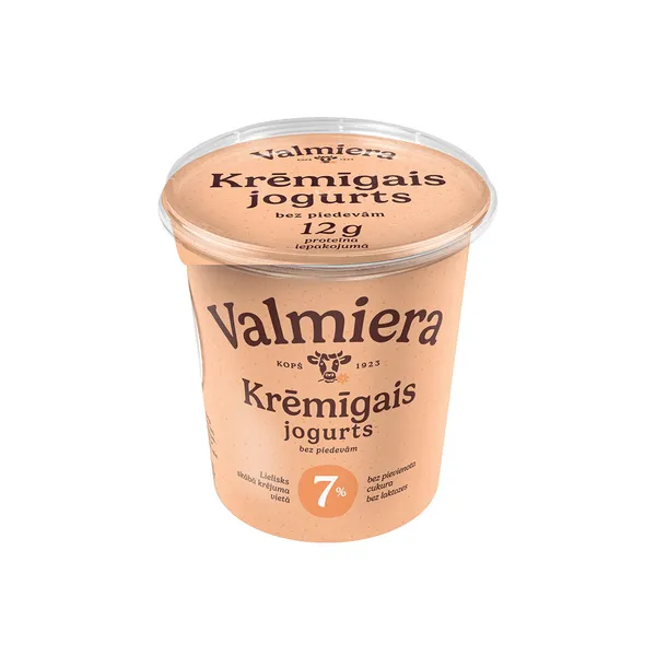 Jogurts Krēmīgais bez laktozes 7% 350g, Valmiera