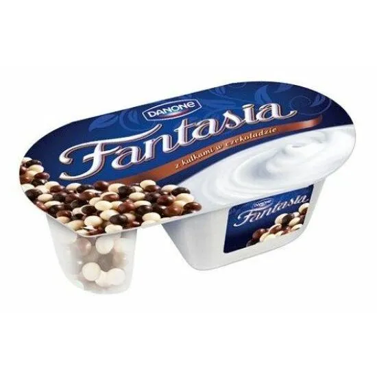 Jogurts krēmveida Fantasia ar šok. bumbiņām 100g, Danone