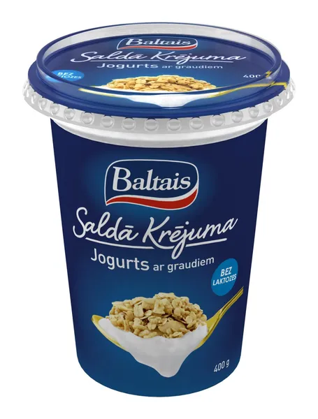 Baltais Saldā krējuma jogurts ar graudiem, 400g