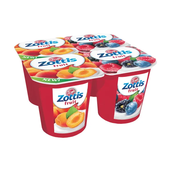 Jogurts Zottis Fruit zemene- mango/ aprikoze- meža ogas 0.1% 115g, Zott