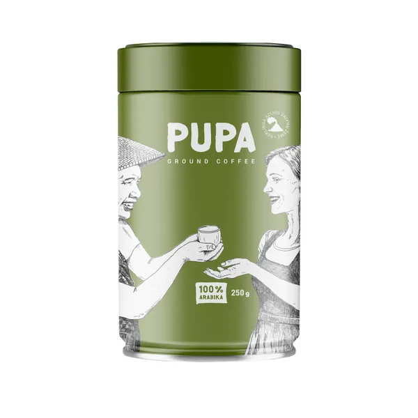 Kafija malta Crema bundžā 250g, Pupa
