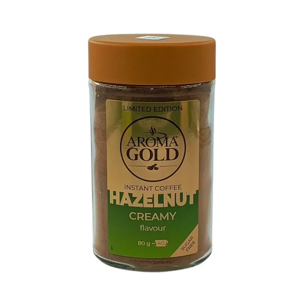 Kafija šķīstoša Aroma Gold Hazelnut garša 80g