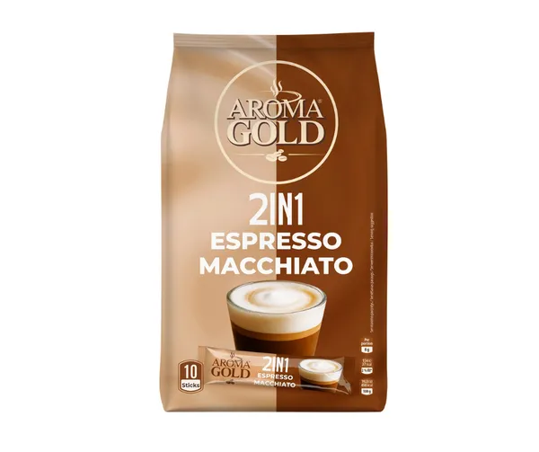 Kafijas dzēriens 2in1 Esresso macchiato 170g, Aroma Gold