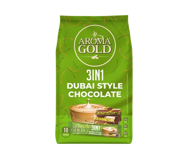 Kafijas dzēriens 3in1 Dubai style chocolate 170g, Aroma Gold