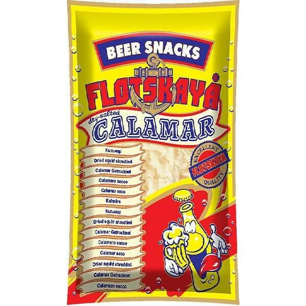 Kalmārs, sāļi kaltēts, skaidiņās, 18g