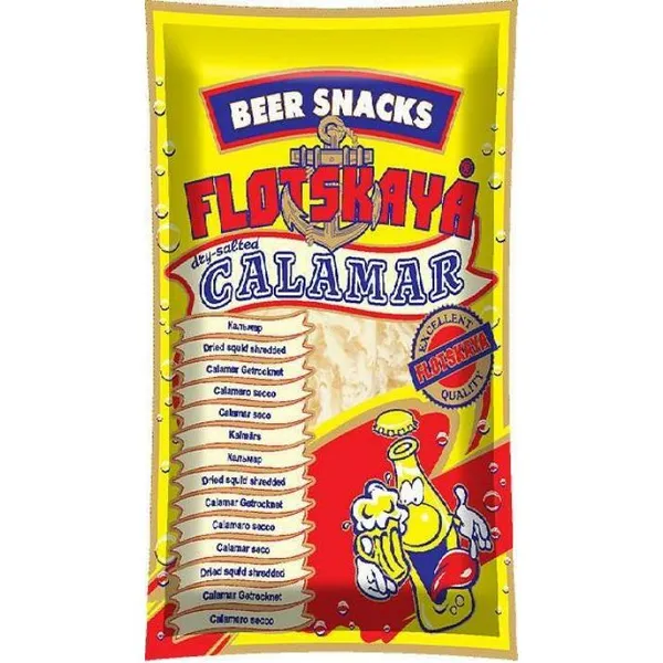 Kalmārs, sāļi kaltēts, skaidiņās, 35g