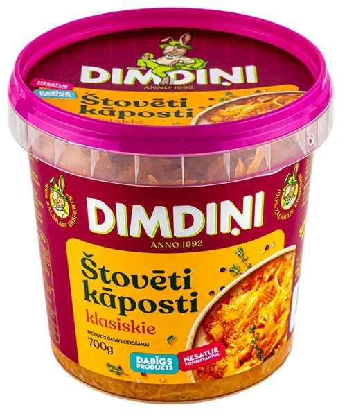 Kāposti štovēti Klasiskie 700g, Dimdiņi