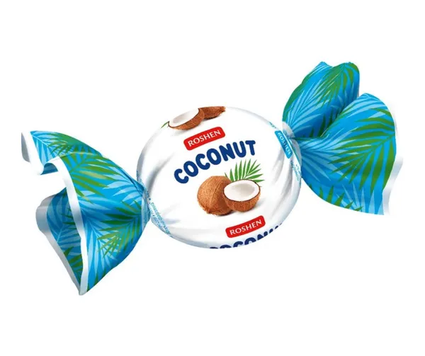 Karameles ar pildījumu Coconut, sveramas, Roshen