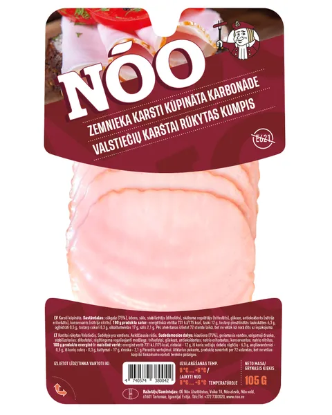 Karbonāde Zemnieka k/k šķēlēs 105g, NOO Cepeškungs