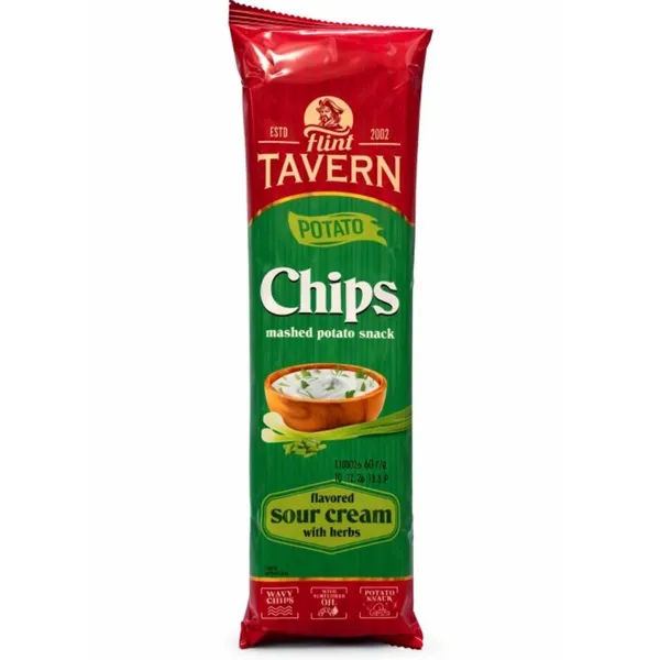 Kartupeļu plāksnes krējuma - zaļumu 60g, Flint Tavern
