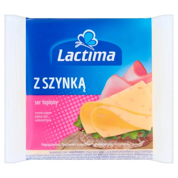 Kausētais siers ar šķiņķi šķēlītēs 130g, Lactima