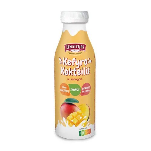 Kefīra kokteilis ar mango 0.5% 450g, Žemaitijos
