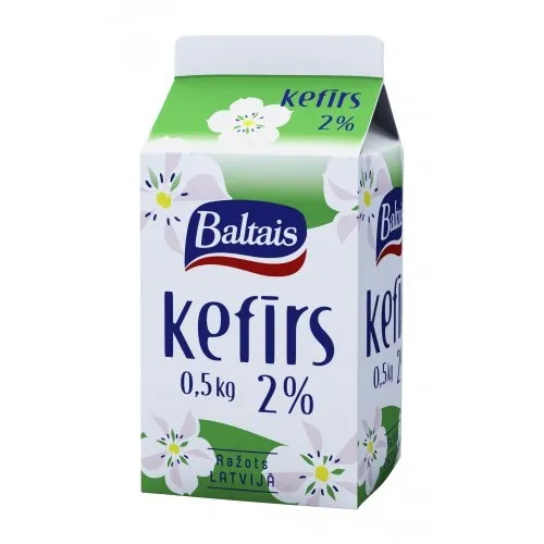 Kefīrs 2% 0.5kg, Baltais