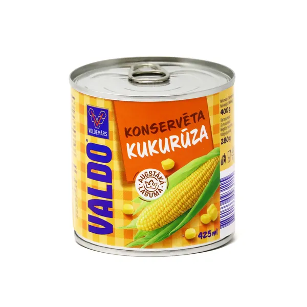 Konservēta kukurūza 425ml (280g), Valdo