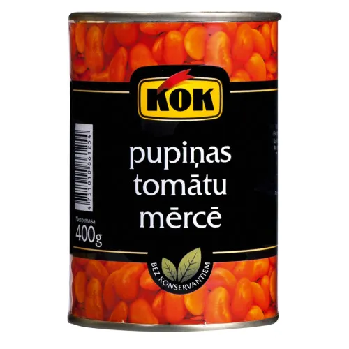 Konserv. pupiņas VALDO ceptas tomatu mērcē 400g