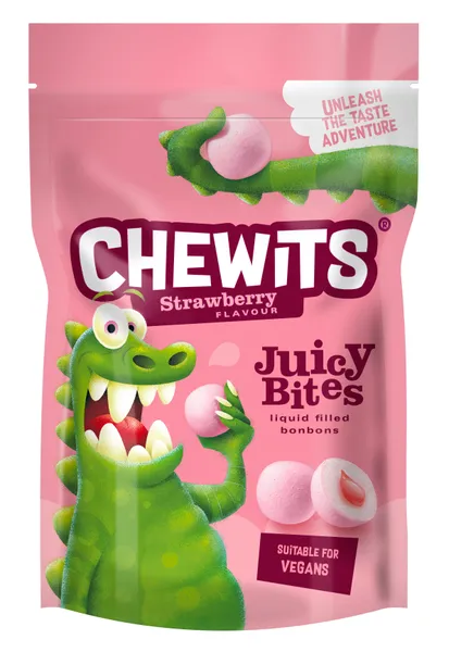 Konfektes košļ. ar zemeņu garšu Chewits Juicy Bites 115g