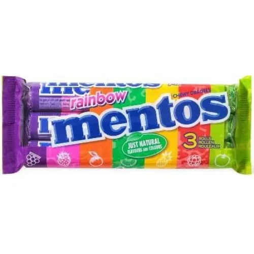 Košļājamās konfektes Rainbow 3x37.5g, Mentos