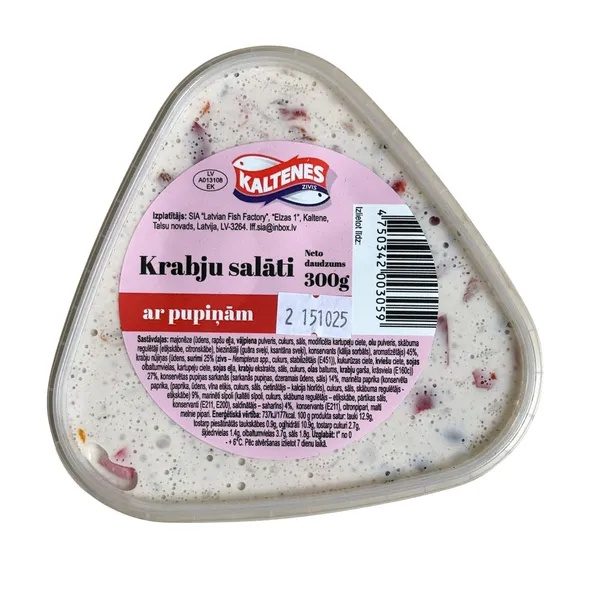 Krabju salāti ar pupiņām 300g, Kaltenes Zivis