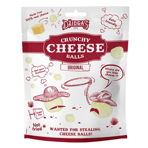 Kraukšķīgas siera bumbiņas 40% 40g, Džiugas