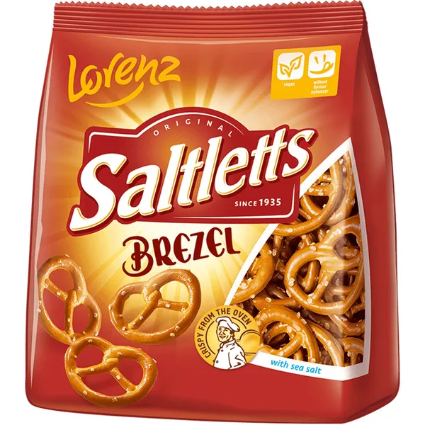 Kraukšķīgi kliņģerīši Saltletts Brezels 150g, Lorenz