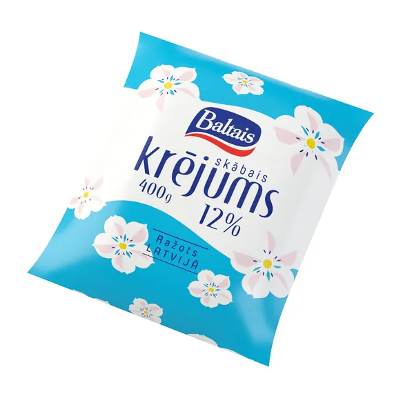 Krējums skābais 12% 400g, Baltais