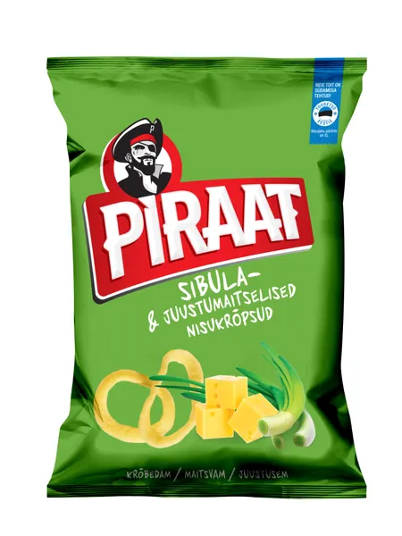 Kviešu uzkodas ar sīpolu un siera garšu 150g, Piraat