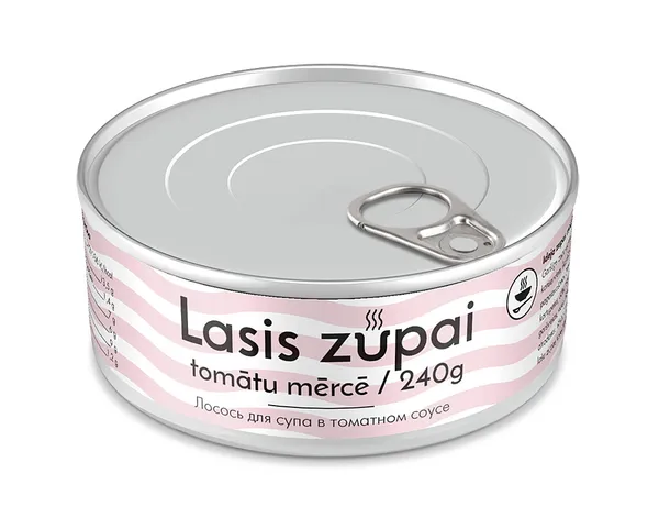Lasis tomātu mērcē, zupas izlase KAIJA, 240 g EO