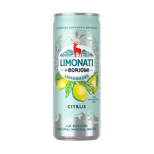 Limonāde ar citrusaugļiem 0.33l CAN, Limonati by Borjomi