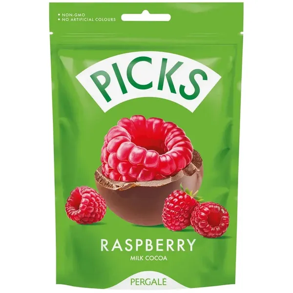 Liofilizētas avenes Pergale Picks piena kakao glazūrā 90g