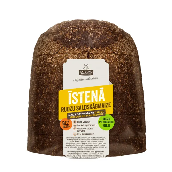 Maize saldskābā rudzu Īstenā 730g, Latvijas Maiznieks
