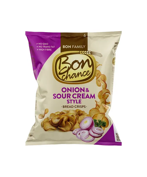 Maizes čipsi  BON CHANCE ar krējuma garšu un sīpoliem, 120g