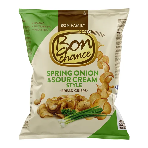 Maizes čipsi Bon Chance ar krējuma garšu un lok. 120g