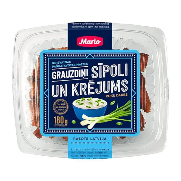 Maizes grauzdiņi ar sīpolu un krējuma garšu 180g, Mario