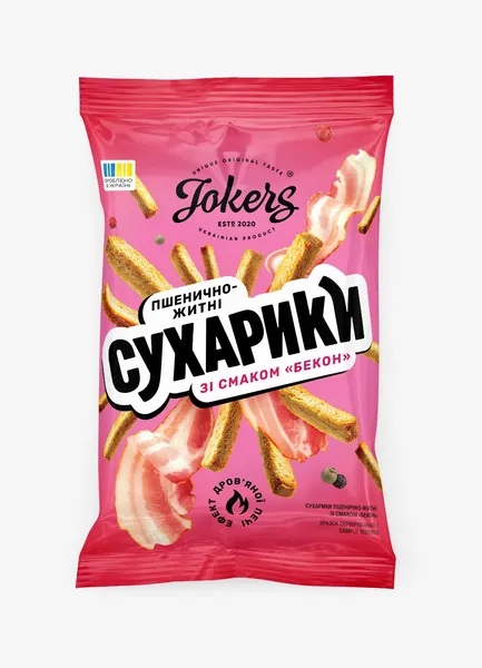 Maizes sausiņi kviešu/rudzu ar Bekona garšu 60g, Jokers