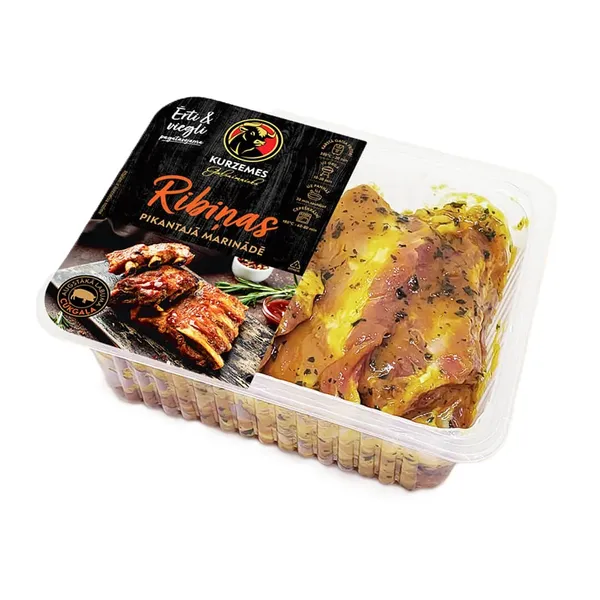 Marinētas cūkgaļas ribiņas pikantajā marinādē, sveramas, KGS