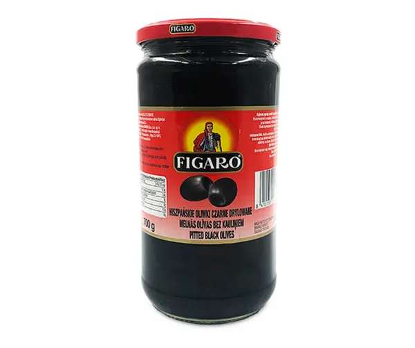 Melnās olīvas bez kauliņiem 340g (160g), Figaro