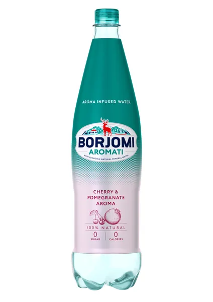 Minerālūdens ar Cherry - Pomegranate aromātu 1l PET, Borjomi Aromati