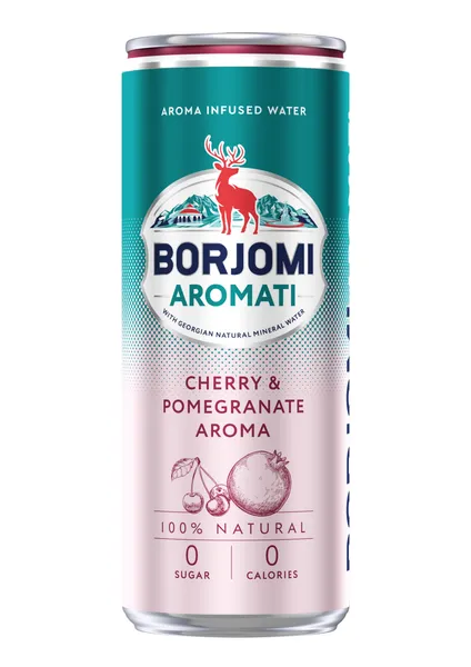 Minerālūdens ar Cherry - Pomegranate aromātu 330ml CAN, Borjomi