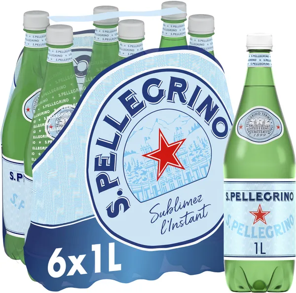 Minerālūdens gāzēts 6x1l PET, S.Pellegrino