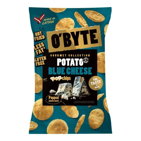 O'BYTE Kartupeļu čipsi ar Zilā siera garšu 90g