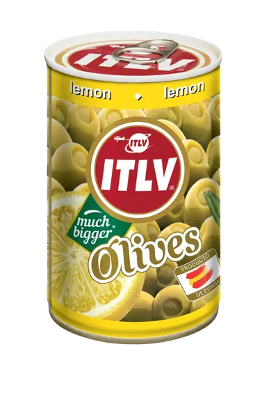 Olīves zaļās bez kaul. ar citronu 314ml (110g), ITLV