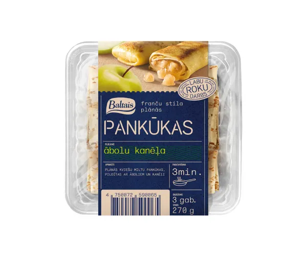 Pankūkas ar ābolu - kanēļu pild. 3x90g, Baltais