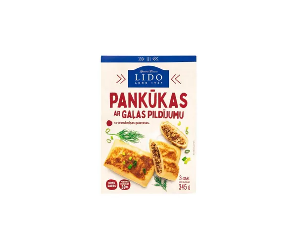 Pankūkas ar gaļas pildījumu 3x115g, Lido