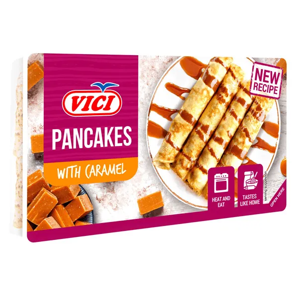 Pankūkas ar karameļu pild., saldētas, 4x85g, Viči