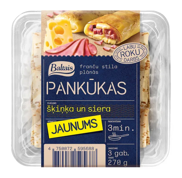 Pankūkas ar šķiņķi un sieru 270g, Baltais
