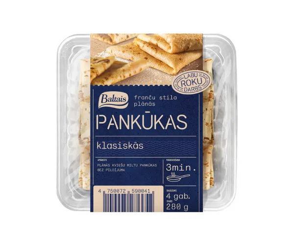 Pankūkas plānās Klasiskās 280g, Baltais