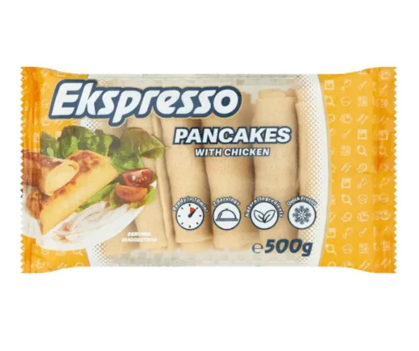 Pankūkas saldētas, ar vistas gaļu Ekspresso 500g, Ariols