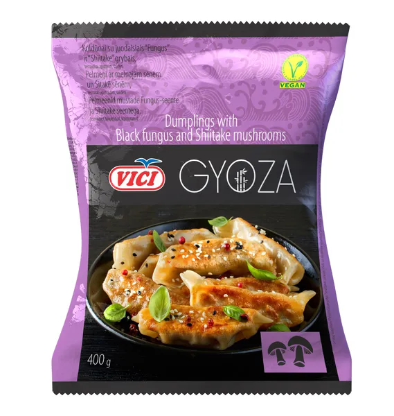 Pelmeņi ar šitake un melnajām sēnēm ‘Gyoza’, 400g