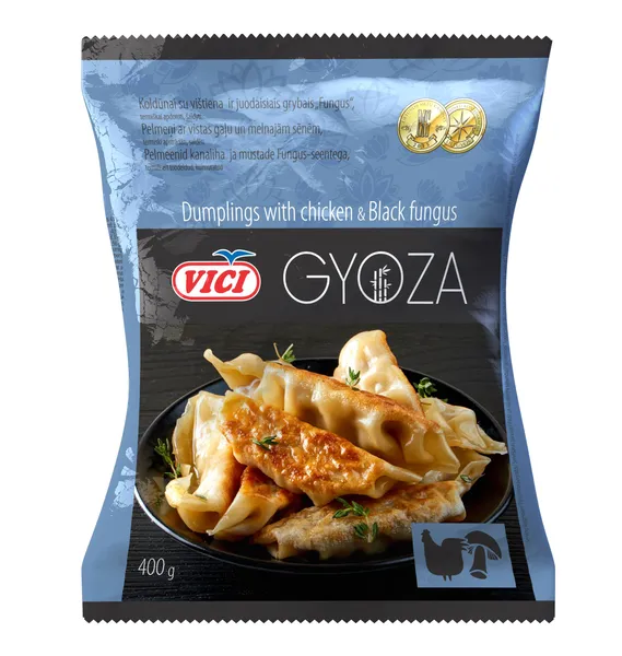 Pelmeņi ar vistas gaļu un melnajām sēnēm GYOZA 400g