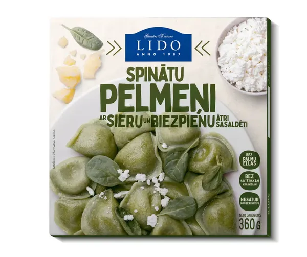 Pelmeņi Lido spinātu ar biezpienu un sieru 360g